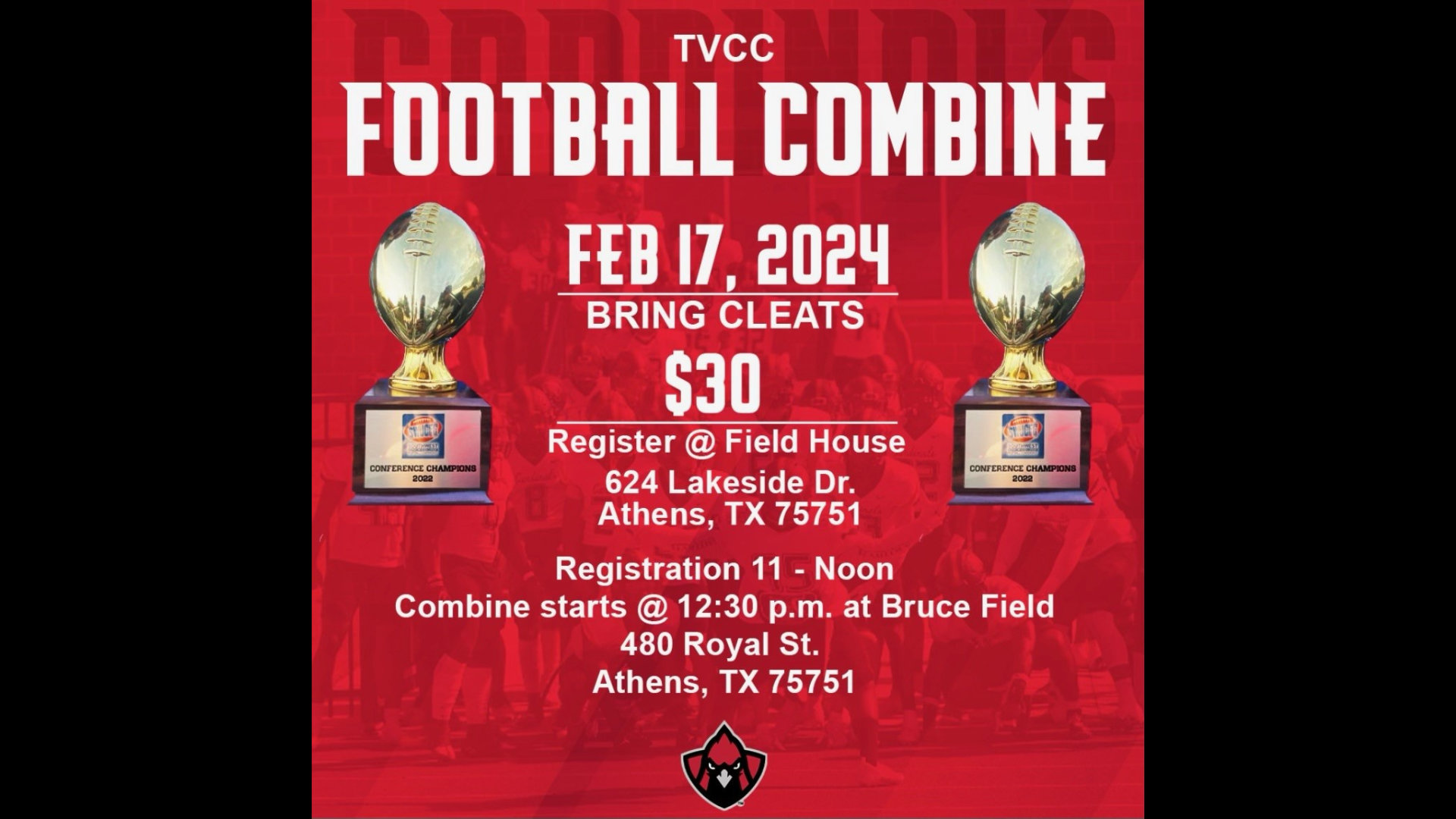 COMBINE TIME: Event scheduled Feb. 17 at Bruce Field